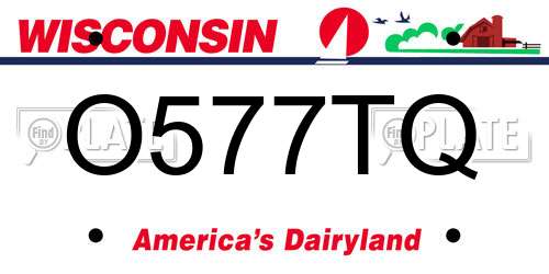 O577TQ Wisconsin License Plate