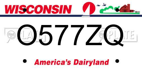 O577ZQ Wisconsin License Plate