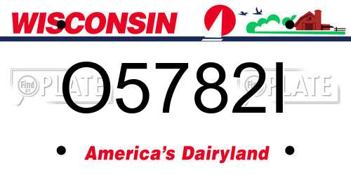 O5782I Wisconsin License Plate