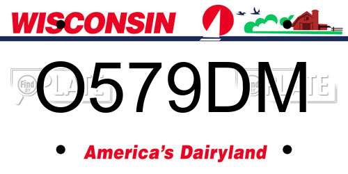 O579DM Wisconsin License Plate