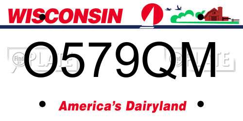 O579QM Wisconsin License Plate