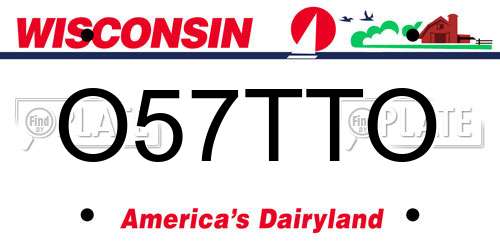 O57TTO Wisconsin License Plate
