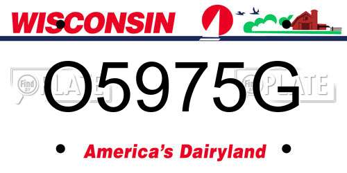 O5975G Wisconsin License Plate