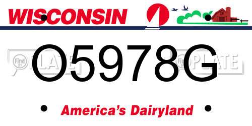 O5978G Wisconsin License Plate