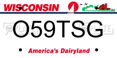 O59TSG Wisconsin License Plate