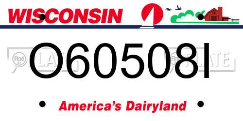 O60508I Wisconsin License Plate