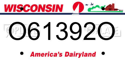 O61392O Wisconsin License Plate