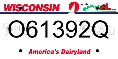 O61392Q Wisconsin License Plate