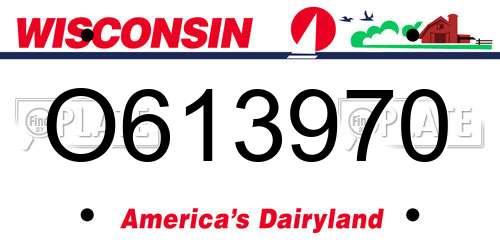 O613970 Wisconsin License Plate