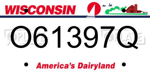 O61397Q Wisconsin License Plate