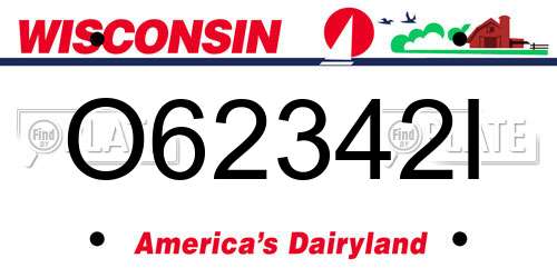 O62342I Wisconsin License Plate