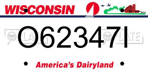 O62347I Wisconsin License Plate