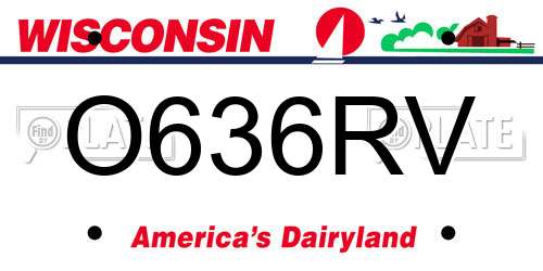 O636RV Wisconsin License Plate