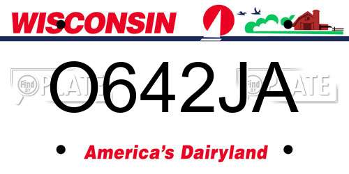 O642JA Wisconsin License Plate