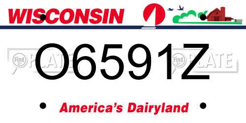 O6591Z Wisconsin License Plate