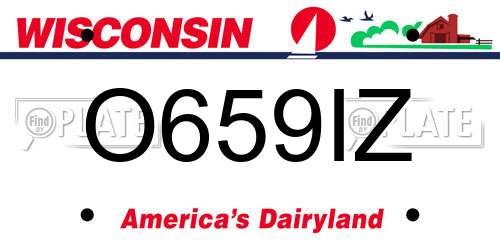 O659IZ Wisconsin License Plate