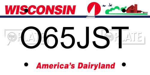 O65JST Wisconsin License Plate