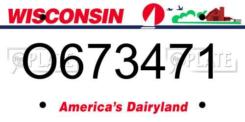 O673471 Wisconsin License Plate