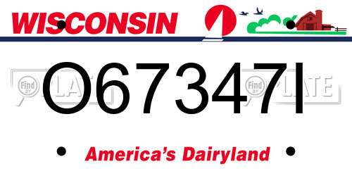 O67347I Wisconsin License Plate