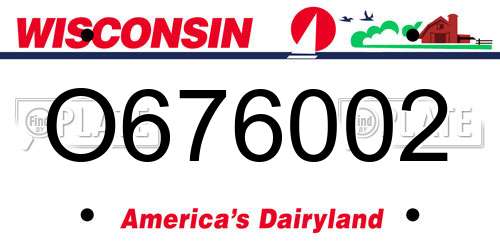 O676002 Wisconsin License Plate