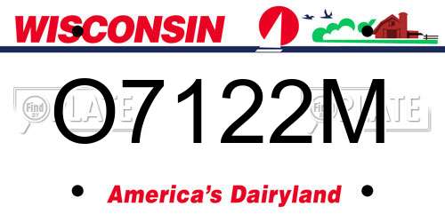 O7122M Wisconsin License Plate