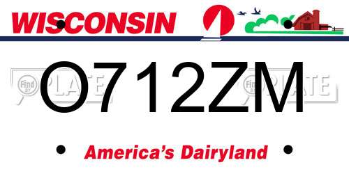 O712ZM Wisconsin License Plate