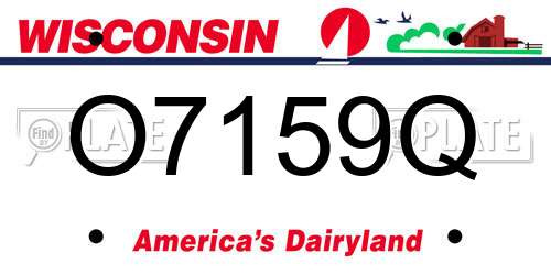O7159Q Wisconsin License Plate