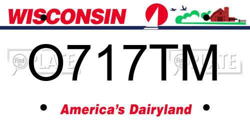 O717TM Wisconsin License Plate