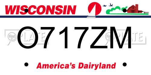 O717ZM Wisconsin License Plate