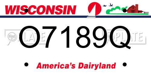 O7189Q Wisconsin License Plate