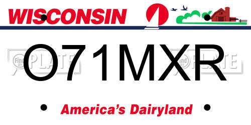 O71MXR Wisconsin License Plate