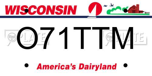 O71TTM Wisconsin License Plate