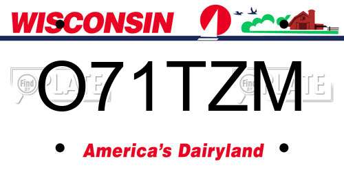 O71TZM Wisconsin License Plate