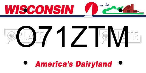 O71ZTM Wisconsin License Plate