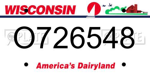 O726548 Wisconsin License Plate