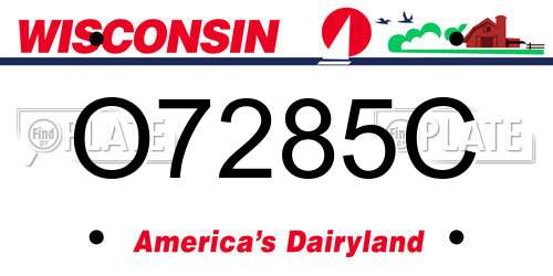 O7285C Wisconsin License Plate