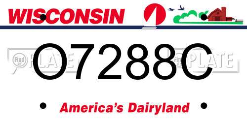 O7288C Wisconsin License Plate
