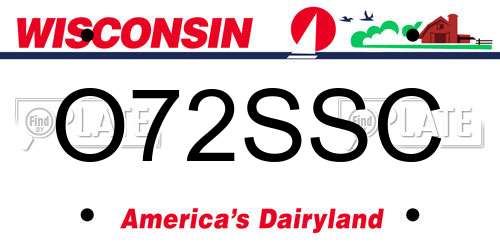 O72SSC Wisconsin License Plate