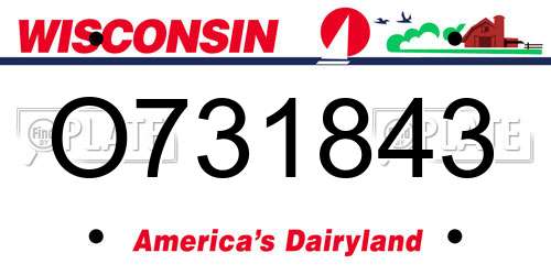 O731843 Wisconsin License Plate