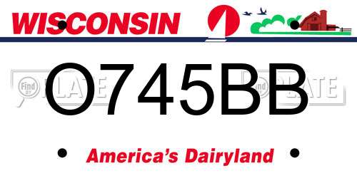 O745BB Wisconsin License Plate