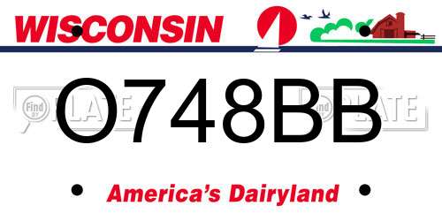 O748BB Wisconsin License Plate