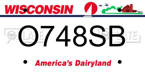 O748SB Wisconsin License Plate