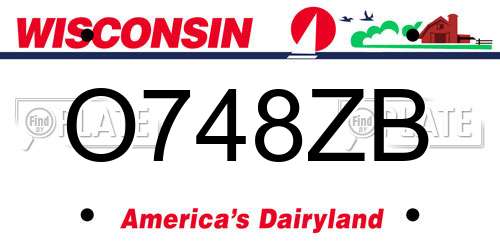 O748ZB Wisconsin License Plate