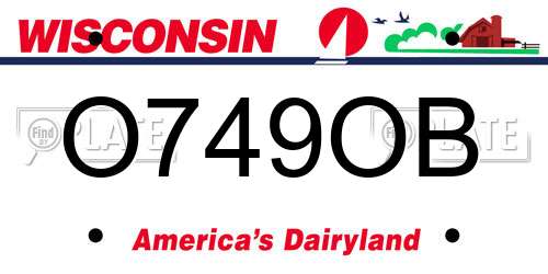 O749OB Wisconsin License Plate