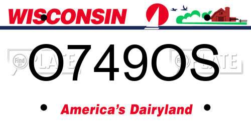 O749OS Wisconsin License Plate