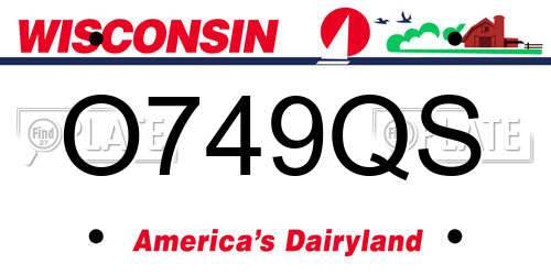 O749QS Wisconsin License Plate