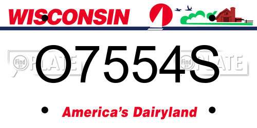 O7554S Wisconsin License Plate