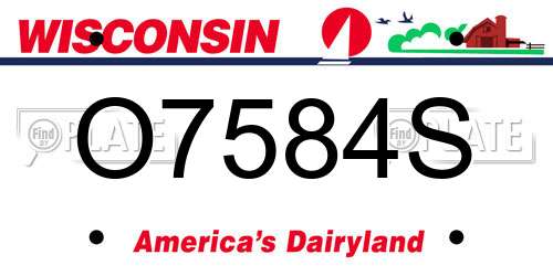 O7584S Wisconsin License Plate