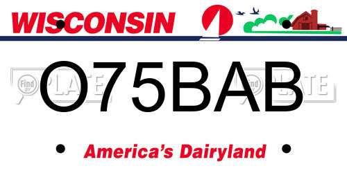O75BAB Wisconsin License Plate