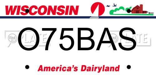 O75BAS Wisconsin License Plate